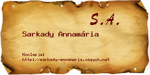 Sarkady Annamária névjegykártya